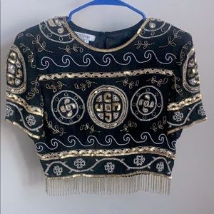 Kay Unger formal beaded top